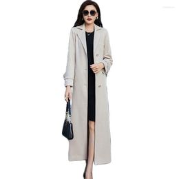 Women's Trench Coats 2023 Spring And Autumn Slim Waist High-end Fashion Casual Over-the-knee Coat Temperament Long Female Tide.