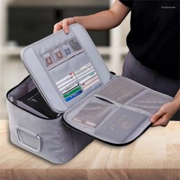 Storage Bags Fireproof Document Bag Organiser Women Travel Files Card Folder Holder Tool Case Handbag Home Office Accessories