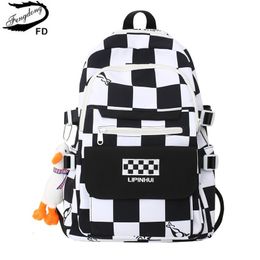 School Bags school bags for teenage girls fashion black and white plaid school backpack large capacity bookbag student lightweight schoolbag 230728