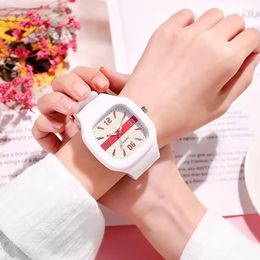 Wristwatches Brand Colour Matching Casual School Students Quartz Watch Fashion Couple Clock Men And Women College Detachable Wristwatch