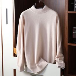 Men's Sweaters Men Cashmere Knitted Sweater Autumn Winter Fashion Soft Warm Jersey Jumper Solid Colour Homme Pullover O-Neck D65
