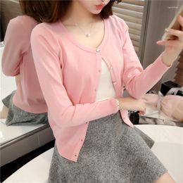 Women's Knits 2614 Low Neck Sweater Making Korean Colour Loose Candy Coloured Cardigan