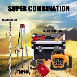 Yonntech 360 degree 500m Range Red Beam Self-leveling Rotary Laser Level 1 65M Tripod 5M Measuring stick288W