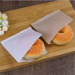 100pcs pack 12x12cm Biscuits Doughnut Paper Bags Oilproof Bread Craft Bakery Packing Kraft Sandwich Donut Bag Gift Wrap285q