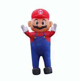 Super Plumber Mari Red Hat Inflatable Monster Costume for Adult Kids Woman Halloween Christmas Party Festival Mascot Costumes278u