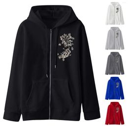 Women's Hoodies Bulk Women Gothic Print Hoodie With Drawstring Zip Up Pocket Long Sleeve Coat Loose Teen Girls Jacket