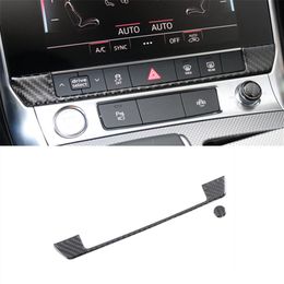 Car Styling Center Console Button Sequins Decoration Sticker For Audi A6 C8 A7 2019 Carbon Fiber Interior Accessories246r