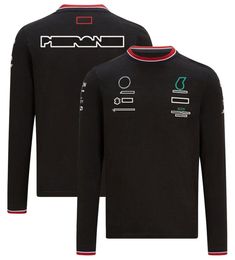 F1 Black Long Sleeve T-shirt Formula 1 Fans Team Racing Casual Tops Summer Mens and Womens Oversized T-shirt Motocross Jersey