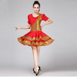 Stage Wear Sequin Square Dance Modern Dress Ballroom Dancing Clothes Latin Costume Adult Costumes