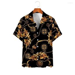 Men's Casual Shirts Men 2023 Fashion Short-Sleeved Shirt Senior Designer Floral Print Top With Lapel Button Up Cardigan Hawaiian Beach