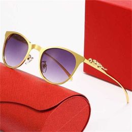 56% OFF Sunglasses 2023 new leopard head full men's cat's eye glasses women's simple fashion metal optical frameKajia New