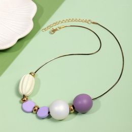 Pendant Necklaces Handmade Resin Wood Pendants For Women Vintage Bead Statement Bib Necklace Fashion Collar Jewellery