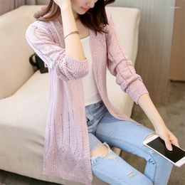 Women's Knits And Long Spring Autumn Thin Style With Korean Version Of Loose Summer Ice Air Conditioning Shirt Shawl