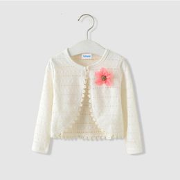 Jackets Spring Autumn Baby Knitted Cardigan Sweater Clothes Coat Long Sleeve Outwear Thin Cotton For Girls LZ305 230728