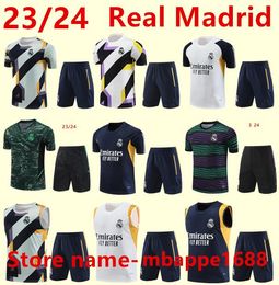 23/24 Real Madrids Kısa Kollu Şort Kiti Formaları Yarım Futbol Terzini Eğitim Takım Erkek Futbol Chandal Futbol Tehlike Jogging Survetement Forma