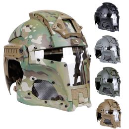 Cycling Helmets Military Airsoft Full Face Helmet Mask Safety Tactical Combat Helmet Adjustable Army Wargame CS Paintball Shooting Helmet Mask 230728