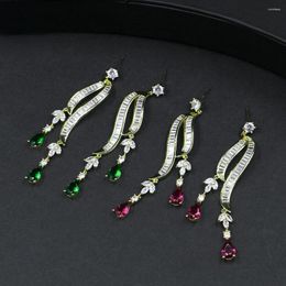 Серьги с подлинными аксессуарами из настоящих драгоценных камней: кисточка павлина перья Персонализированные алмазные инкрустация змеи