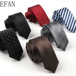 Neck Ties 5cm 6cm Design Fashion Explosion High Quality Silk Polyester Business Men's Personality Narrow Skinny Slim Ties Accessories 230728