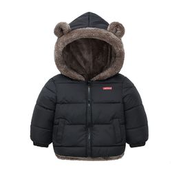 Jackets Kids Cotton Clothing Thickened Down Girls Jacket Baby Children Winter Warm Coat Zipper Hooded Costume Boys Outwear 230728