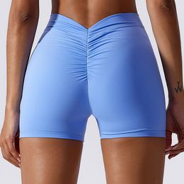 Women's Shorts V Back Yoga Shorts for Women Workout Gym Push Up Shorts Scrunch Butt Sport Short Fitness Tights Cycling Shorts Activewear 230728