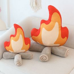Plush Pillows Cushions 30cm/45cm Funny Simulation Bonfire Plush Toy Soft Stuffed Cartoon Fire Doll Living Room Floor Pillow Cushion Decor Gift 230729