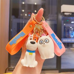 Fashion blogger designer jewelr Cartoon cute little dog pet big secret keychain mobile phone Keychains Lanyards KeyRings wholesale YS219