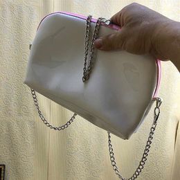 Classic pattern black PU Coat of paint chain Bag women shoulder bag with famous Cosmetic Makeup handbag261s