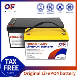 12V 100AH 200AH 24V Lifepo4 Battery Pack Lithium Iron Phosphate Cell Built-in BMS DIY RV Boat Solar Motorcycle Electric Vehicle