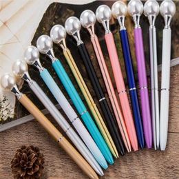 Kawaii Colorful Pearl metal Ball Pens Queen's crutch BallPen Gift Ballpoit Pens School Supplies boligrafos 20pcs lot G8742489