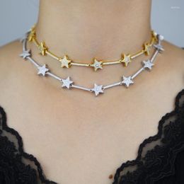Chains Star Wedding Necklace High Quality Women Lady Iced Out Zirconia Fashion Gift Jewelry