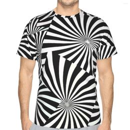 Men's T Shirts Curved Lined Pattern Casual Polyester TShirt 3D Three Dimensional Style Streetwear Thin Shirt Men Unique