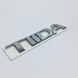 3D Car Emblem For Nissan Tiida Letter Logo Silver Auto Rear Trunk Badge Name Plate Sticker288E