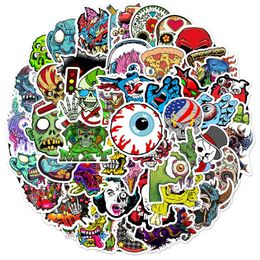 Waterproof sticker 50 pcs Horror Stickers for Laptop Guitar Helmet Luggage Skateboard Car Viny Graffiti Punk Terror Skull Series D175q