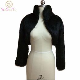 Pelliccia da donna Pelliccia sintetica Moda Cappotto in pelliccia sintetica nera Abito da sposa Giacca a maniche lunghe Scialle Mantello Stola Bolero Avorio Pelliccia finta Mantello da damigella d'onore 230728