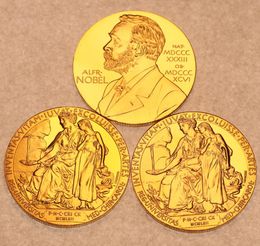 5pcs/set Gifts The Nobel Prize in Physiology or Medicine Gold Plated Coin Nobel Head Portrait Coin.cx