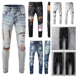 Designer Jeans Ksubi Jeans Stacked Men Distressed Ripped Skinny Cowboy Pant Rock Revival Trousers Straight Letter Hip Hop Cool Fashion Styleb1ha