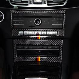 Car Central Control Air Conditioning CD Panel Decoration Cover Trim Carbon Fiber For Mercedes Benz E Class W212 2014-15315G
