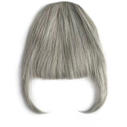 Young fashionable silve clip in grey hair fringe bang human hair extension women Grey haipiece factory wholesale