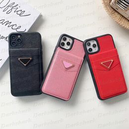 Designer Triangle Mobile Phone Case for iPhone 15 14 13 12 11 Pro Max X Xs Xr 8 7 Plus Leather Card Slot Holder Pocket Storage Luxury Cover Samsung S23 S22 S21 S20 Note 20