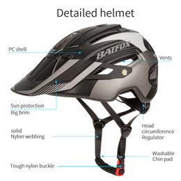 Cycling Helmets BATFOX mens Helmet MTB Bicycle capacete ciclismo Mountain Road Bike Integrally Moulded mtb bicycle helmets 230728