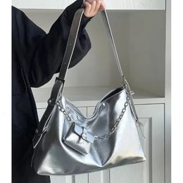 Evening Bags HAEX Fashion Women s Bag 2023 Trend Large Capacity Silver Soft PU Bolso Mujer Korean Style Commute Hobo Shoulder 230729