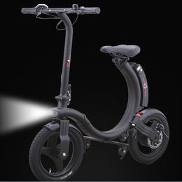 260W Folding Electric Bike Off-Road ATV Foldable Long Range 5 2Ah Safety Powerful Battery 14 inch Bicycle For Adults and Kids blac277d