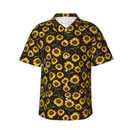 Men's Casual Shirts Sunflower Mens Hawaiian Short Sleeve Button Down Beach Tropical Floral