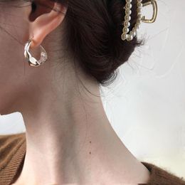 Hoop Earrings 2023 1 Pair Irregular C-shaped Geometric For Women Creative Personality Hip Hop Prevent Allergy Ear Needle Jewelry