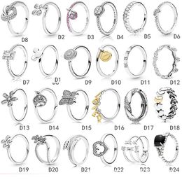 925 Sterling Silver Womens Diamond Ring Designer Fashion Jewellery Heart Love Wedding Engagement Rings For Women279v