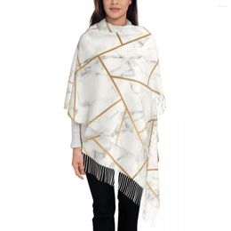 Scarves Ladies Long Marble Abstract Geometric Pattern Women Winter Fall Soft Warm Tassel Shawl Wrap Modern Art Scarf