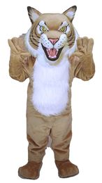 Halloween High quality FIERCE WILDCAT Mascot Costume Cartoon Fancy Dress fast shipping Adult Size