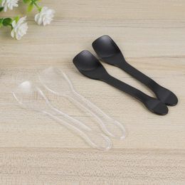 Disposable Flatware 200 Pcs Eating Spoons Mini Desserts Plastic Stainless Steel Scoop Thicken Dishes