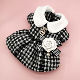 Dog Apparel Pet Clothes Spring Autumn Sweet Plaid Dress Puppy Princess Dress Cat Cute Designer Shirt Small Dog Cardigan Chihuahua Yorkshire 230729