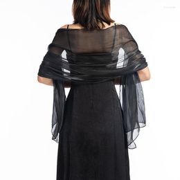 Scarves Sexy Transparent Solid Colour Yarn Long Shiny Sunscreen Cloak Shade Shawl Female Wedding Bridesmaid Party Evening Dress Scarf